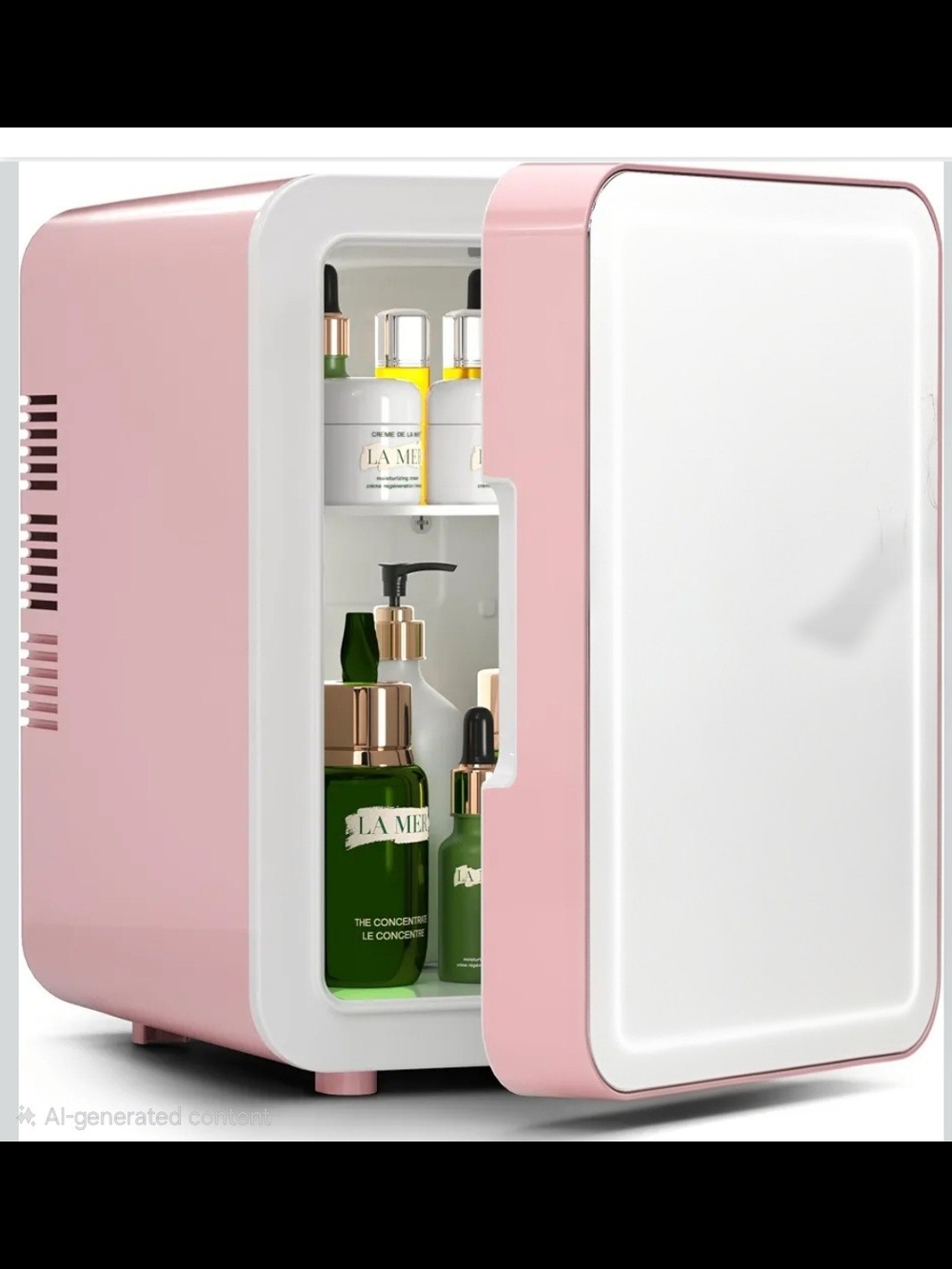 4-Liter Pink Portable Mini Fridge for Skincare and dimmable LED
